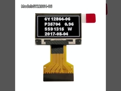 Gráficos en blanco Pantalla OLED de 0,96 pulgadas 128 * 64 puntos 0.5mm Conector FPC de 30 pines