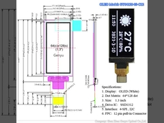 Eficiencia energética Display OLED de 1,3 pulgadas Fuentes blancas 128x64 puntos SSD1312