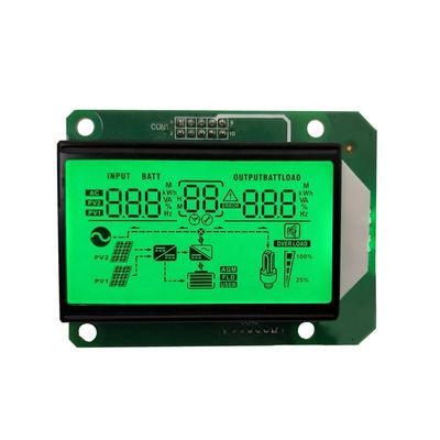 Módulos de pantalla LCD monocromáticos Cob Design Genyu TN/HTN/STN/FSTN Pantalla LCD de 7 segmentos Placa LCD de 76*58 mm Tamaño de pantalla y LEDs verdes