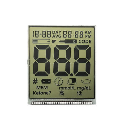 Un buen precio. Pantalla de segmento LCD personalizada HTN positiva sin luz de fondo para el medidor de glucosa en sangre en línea