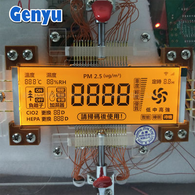 Un buen precio. 5.0V 4 Ditig HTN Pantalla LCD segmentada de luz de fondo RGB Color utilizado en el purificador de aire en línea