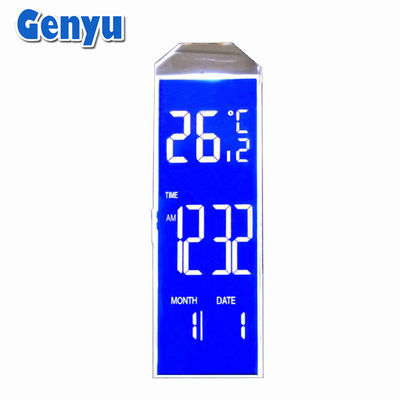 Un buen precio. Pantalla LCD personalizada de segmento HTN azul zebra luz de fondo blanca para lámpara de escritorio en línea